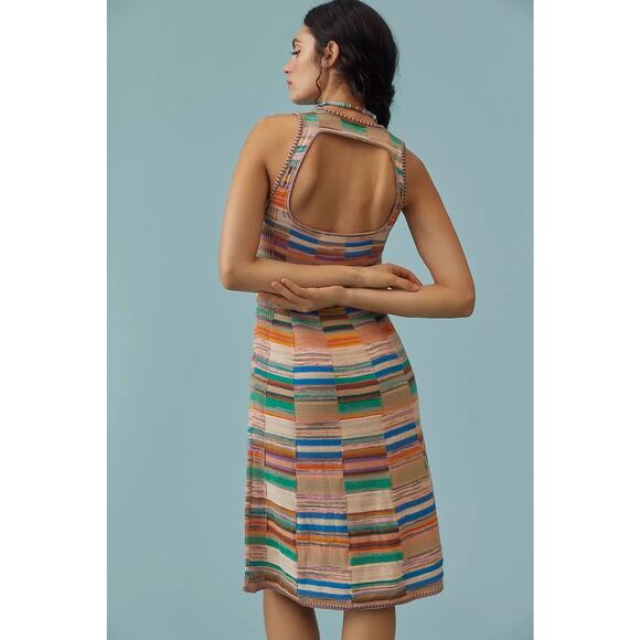 Anthropologie Daily Practice Womens Colorblock Knit Sweater Dress Large - Picture 3 of 10